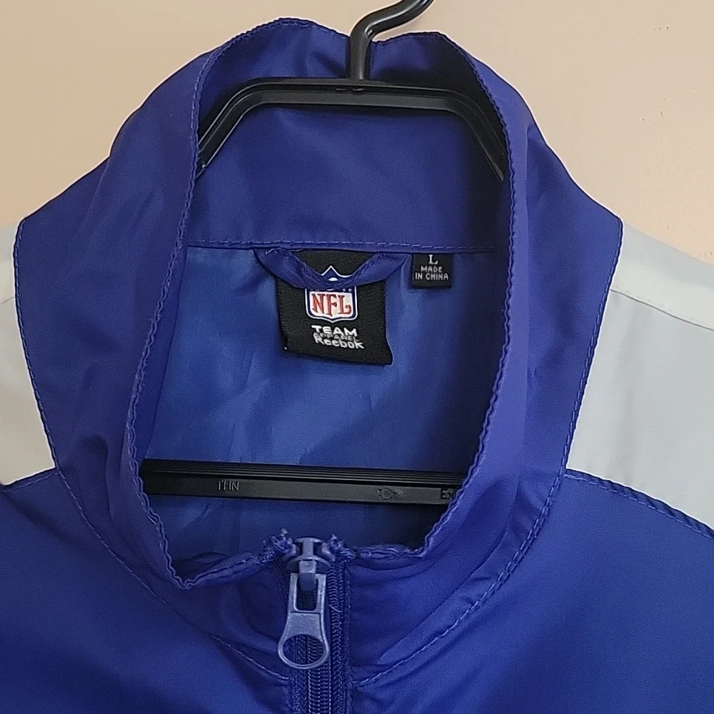 New York Giants Reebok SI NFL Blue Windbreaker Jacket Men's Large - Picture 7 of 13